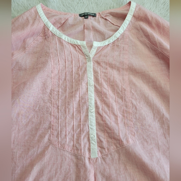 Mat De Misane Linen Blend Shirt Top Popover Size 44 US Large - Picture 2 of 11